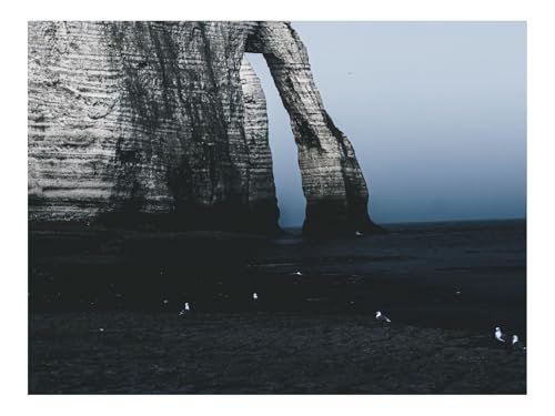 Puzzle 500 Teile,Klassisches Lernspiel-Felsen,Klippe,Meer,Küste,Dämmerung 52x38cm von THISIT