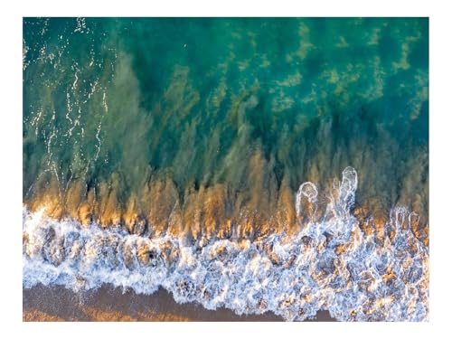 Puzzle 500 Teile,Klassisches Lernspiel-Wellen,Meer,Strand,Luftbild 52x38cm von THISIT