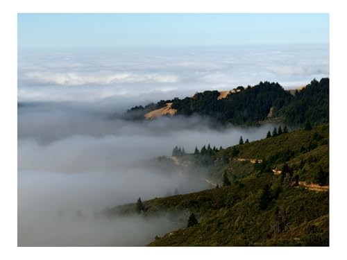 Puzzles 1000 Teile Puzzle Impossible Geschicklichkeitsspiel-Hügel,Bäume,Nebel,Landschaft,Natur 70x50cm von THISIT