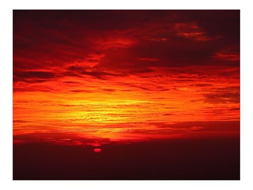Puzzles 1000 Teile Puzzle Impossible Geschicklichkeitsspiel-Sonnenuntergang,Wolken,Dämmerung,Himmel,Rot 70x50cm von THISIT