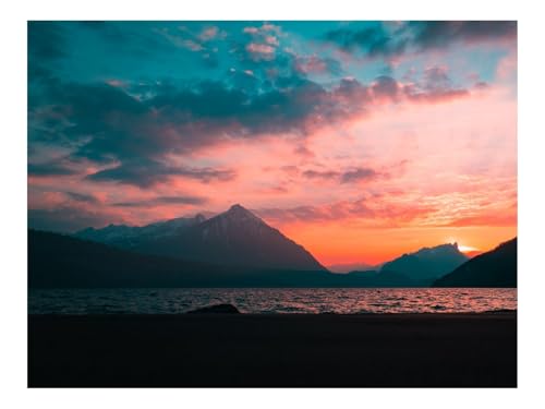 Puzzles 1500 Teile Puzzle Impossible Geschicklichkeitsspiel-Berge,Gipfel,Meer,Sonnenuntergang,Nebel 87x57cm von THISIT