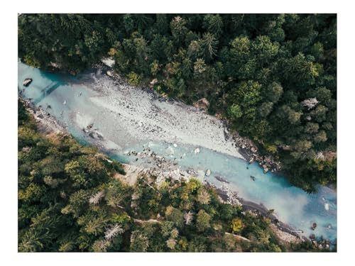 Puzzles 1500 Teile Puzzle Impossible Geschicklichkeitsspiel-Fluss,Bäume,Wälder,Luftaufnahme 87x57cm von THISIT