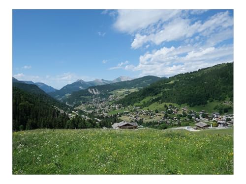 Puzzles 1500 Teile Puzzle Impossible Geschicklichkeitsspiel-Haus,EIN Tal,Gebirge,Gras 87x57cm von THISIT