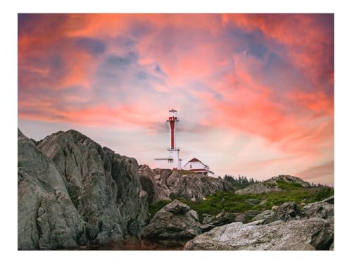 Puzzles 1500 Teile Puzzle Impossible Geschicklichkeitsspiel-Leuchtturm,Felsen,Fluss,Landschaft 87x57cm von THISIT