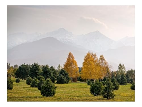 Puzzles 500 Teile Puzzle Impossible Geschicklichkeitsspiel-Bäume,Berge,Herbst,Nebel,Landschaft 52x38cm von THISIT
