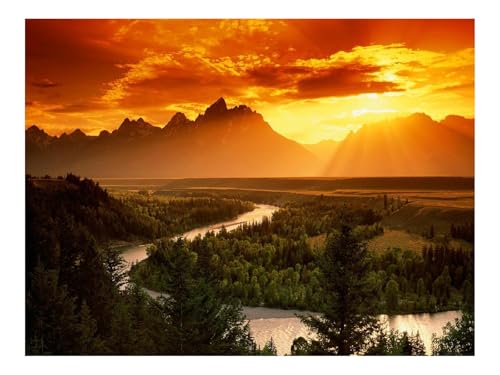 Puzzles 500 Teile Puzzle Impossible Geschicklichkeitsspiel-Niedergang,Sonne,Licht 52x38cm von THISIT
