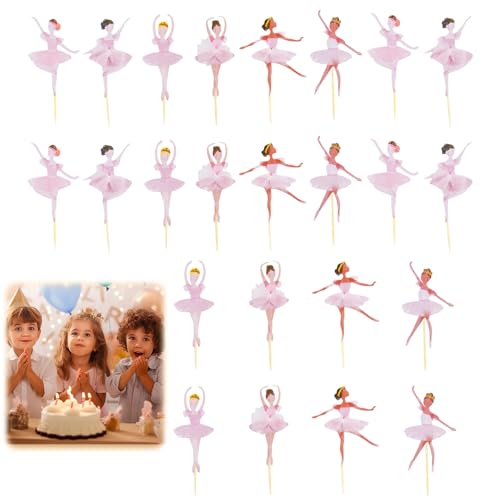Tortendeko Mädchen, Balerina 24pcs Pink Ballett Tortenaufsatz Für Mädchen Party Kindergeburtstag Cupcake Dekorationen Rosa BalletttäNzer Für Eine Süße Mädchengeburtstagsfeier Tortendeko Mädchen, Balerina 24pcs Pink Ballett Tortenaufsatz Für Mädchen Party Kindergeburtstag Cupcake Dekorationen Rosa BalletttäNzer Für Eine Süße Mädchengeburtstagsfeier von THKO