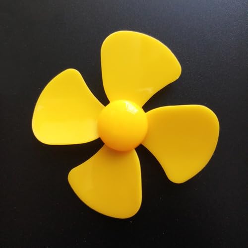 10 Stück 4-Blatt-Propeller, 60 mm DIY-Motorpropeller für RC-Hubschrauber, Flugzeuge, Autos, Boote, Modellbau, Propellerblätter, Ersatzteile (Gelb) von THLMT