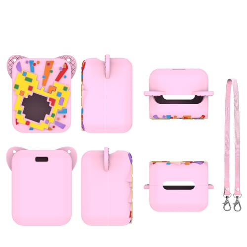 THLMT Silikonhülle Kompatibel für Bitzee Interactive Digital Pets, Schutzhülle Cover Shell für Virtual Pet Spielmaschine Tragetasche Skin Konsolenschutz mit Lanyard (nur Gehäuse) (PINK) von THLMT