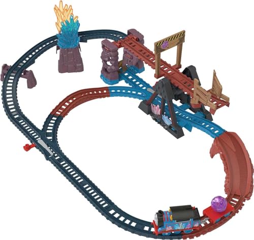 Fisher-Price HMC28 - Thomas & Friends Spielzeugeisenbahn-Set mit motorisiertem Thomas-Zug und Kippbrücke, 2,5 meter Schienen, Kristallhöhlen-Abenteuer-Set, Spielzeg für Kinder ab 3 Jahren von Thomas & Friends