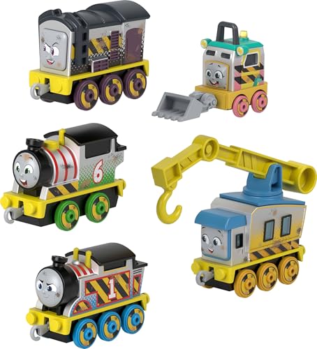 Thomas & seine Freunde Die-Cast-Fahrzeugset Bautrupp, 5 Spielzeug-Lokomotiven zum Schieben für Kindergartenkinder ab 3 Jahren, JBW26, [Mehrfarbig] von Thomas & Friends