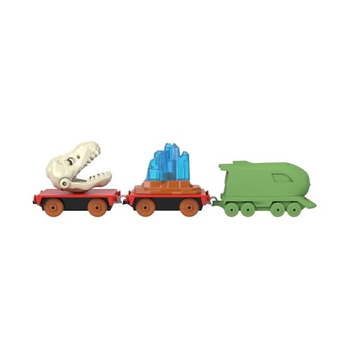Thomas & Friends, Spielzeugzug Color Reveal Kana Dinosaurier, für Kinder ab 3 Jahren, inklusive einer Metalllokomotive, die ihre Dekoration bei Kontakt mit Wasser verändert von Thomas & Friends