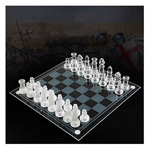 Schachspiel Schachbrett Schachbrettspiel K9 Glass Schach Luxus Elegantes Schachspiel Medium Wrestling Verpackung Internationales Schachbrett-Schachspiel Schachspiel (Size : A(Large)) von THONGLEI