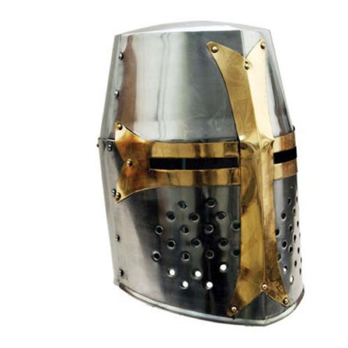 THOR INSTRUMENTS Medieval Knight Brass Crusader Helmet, Kostümhelm, Helm, Erwachsene, Unisex-Erwachsene, Silver, Gold, Brass THOR INSTRUMENTS Medieval Knight Brass Crusader Helmet, Kostümhelm, Helm, Erwachsene, Unisex-Erwachsene, Silver, Gold, Brass von THOR INSTRUMENTS