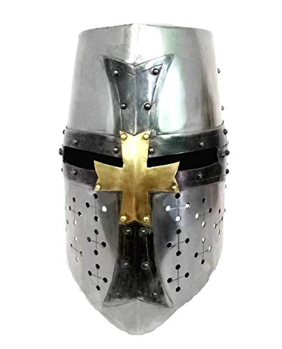 THORINSTRUMENTS (with device) Mittelalterlicher Armor Knight Crusader Templer-Helm mit Ständer von THOR INSTRUMENTS