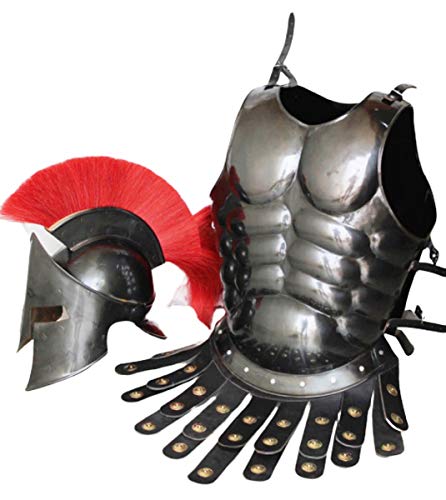 ThorinSTRUMENTS (mit Gerät) Mittelalter 300 Film Spartan Rüstung König Leonida Helm Replik + Muskeljacke Rustikale Vintage Home Decor Geschenke von THOR INSTRUMENTS