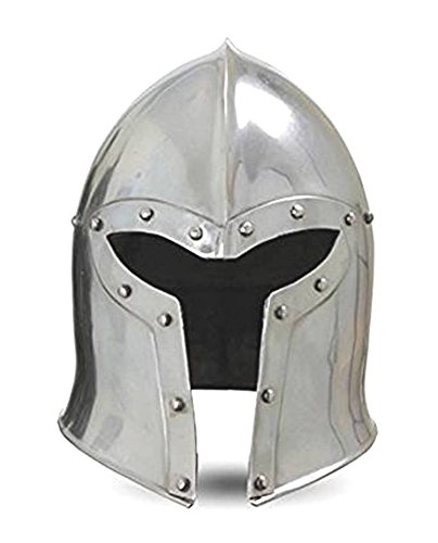 thorinstruments (mit Gerät) Mittelalter Armor SCA Arsenal Stahl Barbuta Helm mit rutschsicher LARP Kostüm von THOR INSTRUMENTS