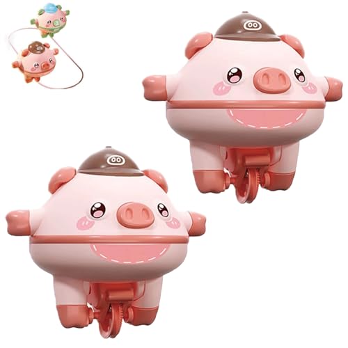 THQERAER Cute Balanced Pig Toys, Acrobatics Tumbler Balance Pig, Balancing Pig, Novelty Tightrope Walking Piglet Unicycle Toy (2Pcs Pink) von THQERAER