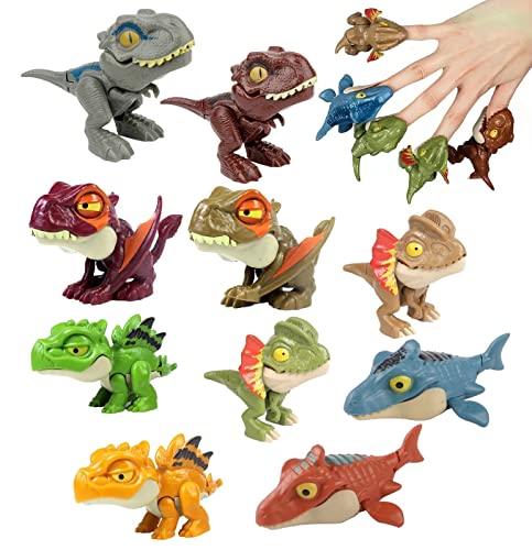 10 Stück Fingerbeißer Dinosaurier Spielzeug, Fingerbeißer Tyrannosaurus Rex Dinosaurier Spielzeug Handspielzeug Finger Dino Spielzeug Dinosaurier Fingerpuppen Training Der Handmuskulatur (Color : A) von THUCHENYUC