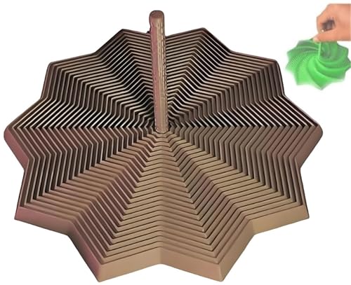3D-Gedruckter Erweiterter Sensorischer Zappelstern, Erweiterbares Fraktales Zappelspielzeug, Sechseck Mit Griff, Buntes Wirbelndes Spiraldesign, Sternförmiger Zappelstern(Brown,L) von THUCHENYUC