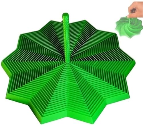 3D-Gedruckter Erweiterter Sensorischer Zappelstern, Erweiterbares Fraktales Zappelspielzeug, Sechseck Mit Griff, Buntes Wirbelndes Spiraldesign, Sternförmiger Zappelstern(Green,L) von THUCHENYUC