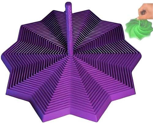 3D-Gedruckter Erweiterter Sensorischer Zappelstern, Erweiterbares Fraktales Zappelspielzeug, Sechseck Mit Griff, Buntes Wirbelndes Spiraldesign, Sternförmiger Zappelstern(Purple,L) von THUCHENYUC