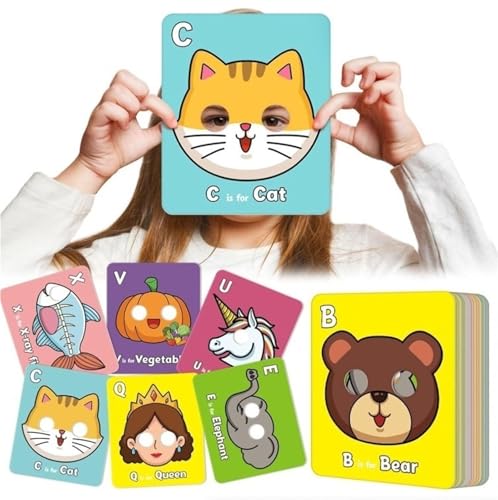 Alphabet-Maskenkarten, 26 Stück Alphabet-ABC-Lernkarten Mit Tiermasken, Bunte Alphabet-Maskenkarten, Alphabet-Lernkarten Pädagogische Lernspiele for Jungen Und Mädchen Alphabet-Maskenkarten, 26 Stück Alphabet-ABC-Lernkarten Mit Tiermasken, Bunte Alphabet-Maskenkarten, Alphabet-Lernkarten Pädagogische Lernspiele for Jungen Und Mädchen von THUCHENYUC