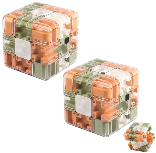 Großes Labyrinth, 3D-Puzzle, Labyrinthwürfel – Spannendes Denkspielzeug, 3D-Zauberwürfel, Labyrinthball-Puzzle, Gehirntrainingspuzzle Fördert Logisches Denken(2pcs) von THUCHENYUC