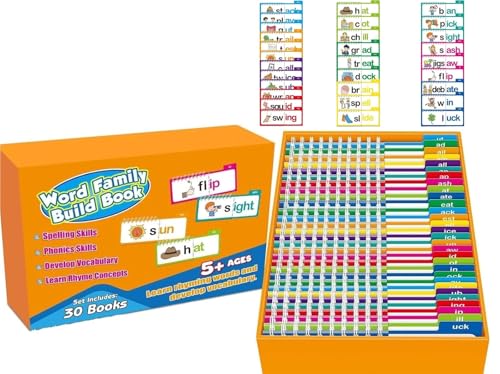 THUCHENYUC 30 Flipbooks for Lesen Und Reimen, Lernkarten Zu Wortfamilien, ABC-Vokabelkarten, Flip-Aktivitätsbuch for Lesen Und Reimen for Pädagogische Lesespiele von THUCHENYUC