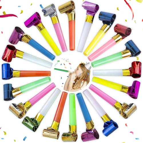 THXFUNAREA 30 Stück Tröten Kindergeburtstag, Tröte, Trötren, Krachmacher, Kinder Jubel Partytröten, Partyspass Scherzartikel für Neujahr Geburtstag Party, Graduierung, Weihnachten, Farbig Gemischt von THXFUNAREA