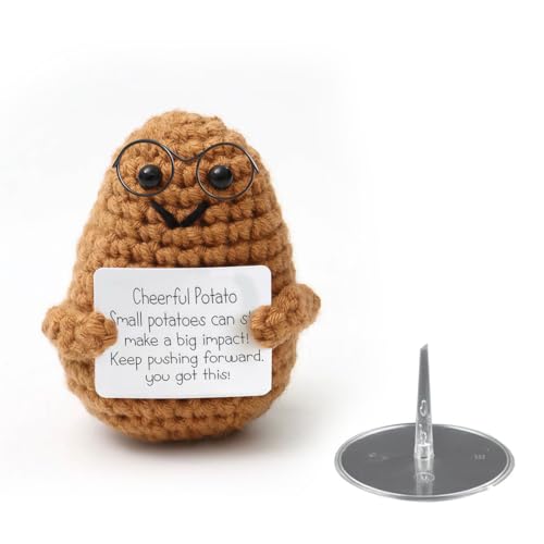 THXFUNAREA Pocket Hug Glücklicher Potato Kreative Strickwolle Potato Puppe und Kleine Umarmung Glücksbringer, Positive Potato Mutmacher Geschenk, Gute Besserung Geschenk, Einschulung Geschenk von THXFUNAREA
