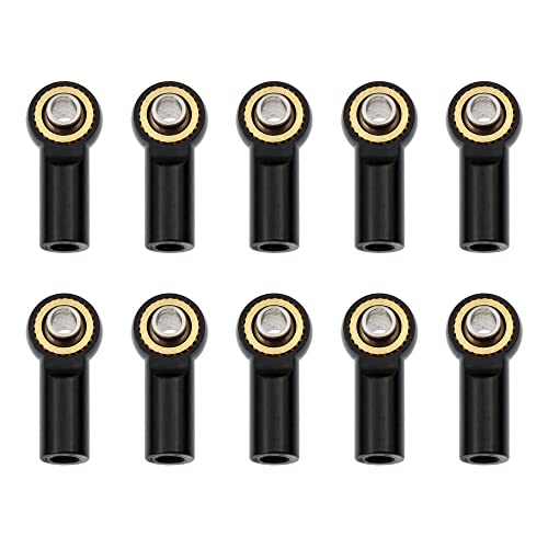 10 Stücke Metall M3 Aluminium Link Spurstangenkopf Kugelgelenk for 1/10 RC Auto Crawler AXIAL SCX10 D90 D110 Tamiya Racing(Zwart) von TIAJTHYD