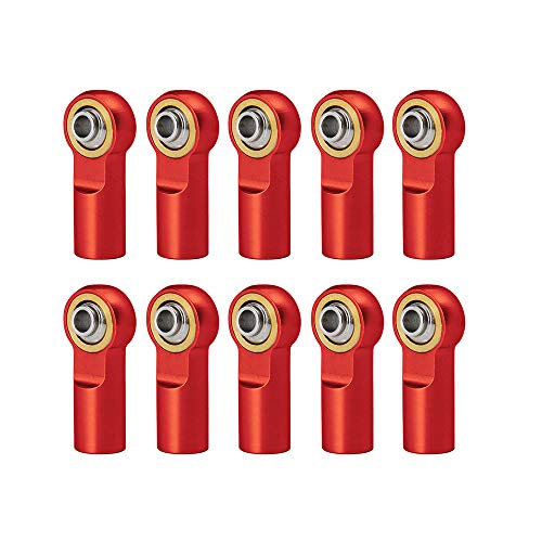 10Pcs M4 Metal Link Rod Ends Steel Ball Heads for Axial SCX10 D90 Tamiya CC01 1/10 RC Crawler Car Truck Model Parts(Red 10pcs) von TIAJTHYD