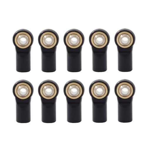 10Pcs Metal M4 20MM Aluminum Link Tie Rod End Ball Joint for 1/10 RC Car Crawler AXIAL SCX10 D90 D110 Tamiya CC01 Racing(10pcs Black) von TIAJTHYD