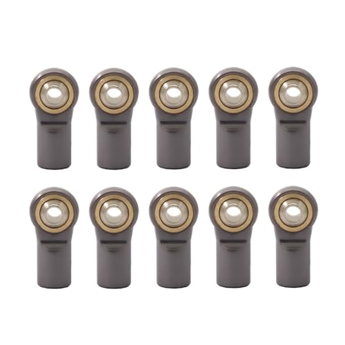 10Pcs Metal M4 20MM Aluminum Link Tie Rod End Ball Joint for 1/10 RC Car Crawler AXIAL SCX10 D90 D110 Tamiya CC01 Racing(10pcs Gray) von TIAJTHYD