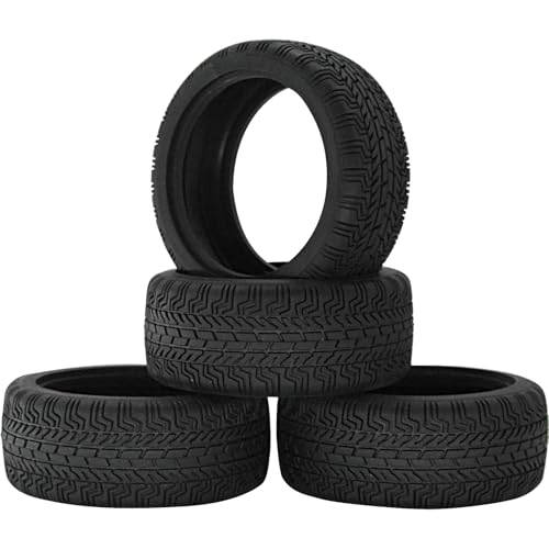 4 PCS Weiche Gummi Reifen mit Schaum Einsatz for 1/10 1/12 Trax-xas HSP HPI Tamiya TT02 Touring Drift Rally Auto 65mm RC(4PCS Road A) von TIAJTHYD