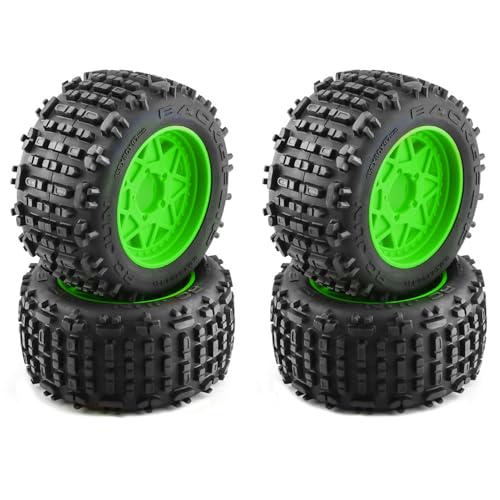 4-teilige Universal-Buggy-Reifen 152 mm/6 Zoll for Tra-xxas, ARR-MA HPI, TAM-IYA, Kyosho, 1/10, 1/8 RC-Auto-Upgrade-Teile(Green B) von TIAJTHYD
