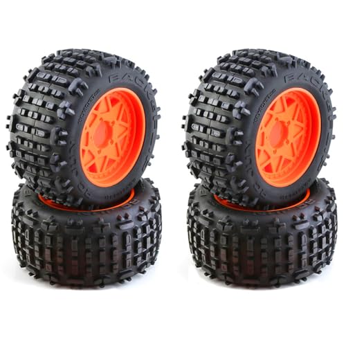 4-teilige Universal-Buggy-Reifen 152 mm/6 Zoll for Tra-xxas, ARR-MA HPI, TAM-IYA, Kyosho, 1/10, 1/8 RC-Auto-Upgrade-Teile(Orange B) von TIAJTHYD