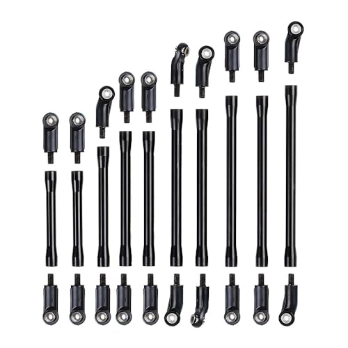 TIAJTHYD 10 Stück/Set Metallverbindungs-Set, Kunststoff-Stangenende für 1/10 RC Crawler Car Axial SCX10 II 90046 (SCX10 II 90046 Schwarz) von TIAJTHYD