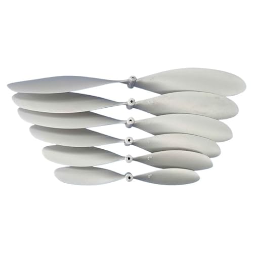 TIAJTHYD 10 Stück HY Propeller 6-10 Zoll for RC Rubber Band Powered Aircraft Modell 2 Blatt Prop Farbe Silbergrau(10 pcs 6 inch) von TIAJTHYD