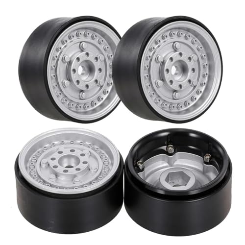 TIAJTHYD 116g/stücke 1,9 "Beadlock Felge for 1/10 RC Crawler Auto Axial SCX10 90046 RedCat Gen8 Trxs TRX-4(Silver) von TIAJTHYD