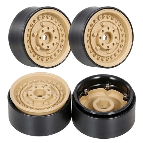 TIAJTHYD 116g/stücke 1,9 "Beadlock Felge for 1/10 RC Crawler Auto Axial SCX10 90046 RedCat Gen8 Trxs TRX-4(Yellow) von TIAJTHYD