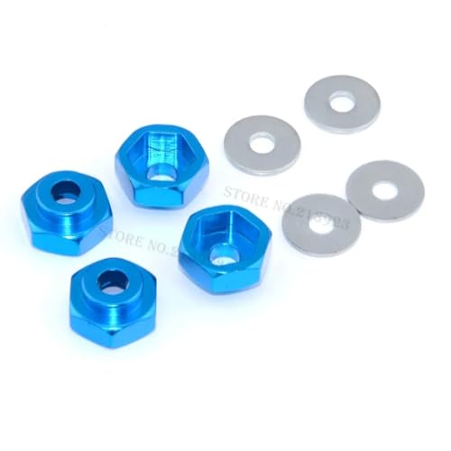 TIAJTHYD 12mm bis 17mm Radadapter Antriebsnabenkombinierer Sechskantloch 6mm Teile for HSP 1/10 1/8 RC Auto Buggy Monster Truck(Blauw) von TIAJTHYD