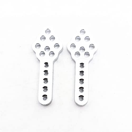 TIAJTHYD 2/4 STÜCKE for CNC-Metall-Stoßdämpferhalterung Höhenwinkelständer for Axial SCX10 90046 D90 D110 RC Crawler Car(Silvery 2pcs) von TIAJTHYD
