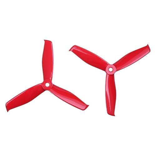 TIAJTHYD 2 Paar 5 Farben 5055 5,0x5,5 FPV PC 3 Propeller Prop Klinge CW CCW Welle durch die Maschine mehr spezielle Motor 2205-2306(Red 2pair) von TIAJTHYD