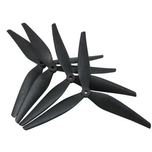 TIAJTHYD 2 Paar Propeller 10X5X3 9X5X3 1050 9050 10 Zoll 9 Zoll 3 Klingen Schwarzer kohlenstoffverstärkter Nylonpropeller for Rc FPV Drone(9x5x3) von TIAJTHYD