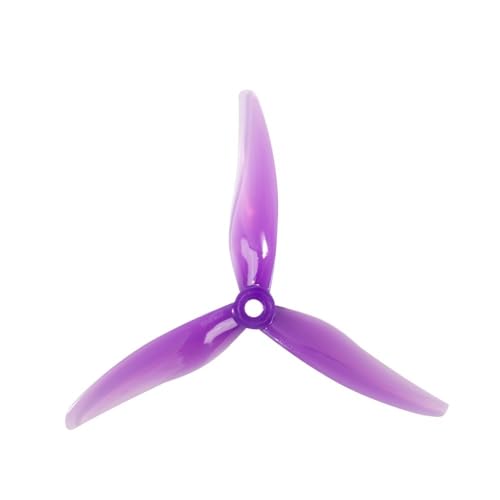 TIAJTHYD 2 Pairs 51477 5,1X4,77 X3 3-Blatt PC Propeller for RC FPV Racing Freestyle 5 Zoll Drohnen Ersatz DIY Teile(2Pairs Purple) von TIAJTHYD