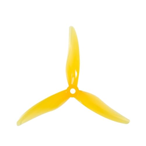 TIAJTHYD 2 Pairs 51477 5,1X4,77 X3 3-Blatt PC Propeller for RC FPV Racing Freestyle 5 Zoll Drohnen Ersatz DIY Teile(2Pairs Yellow) von TIAJTHYD