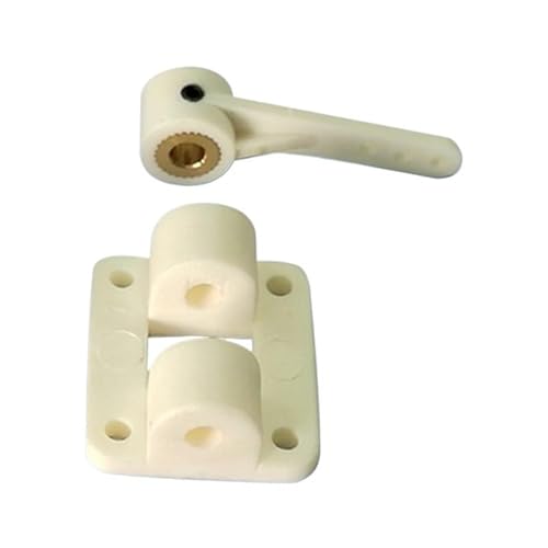 TIAJTHYD 2 Sets Vorderrad Lenkarme und Halterungen for RC Flugzeuge Teile Elektrische Flugzeuge Schaum Modell Zubehör Farbe Weiß und Schwarz(2 pcs 3 Hole White) von TIAJTHYD