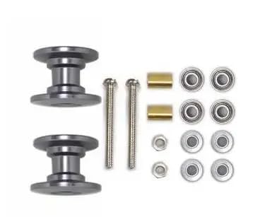 TIAJTHYD 2 Stücke 12-13mm Doppelführungsrolle 95423 Leichte Aluminium-Ersatzteile for Tam-iya Mini 4WD Automodell(Gray) von TIAJTHYD